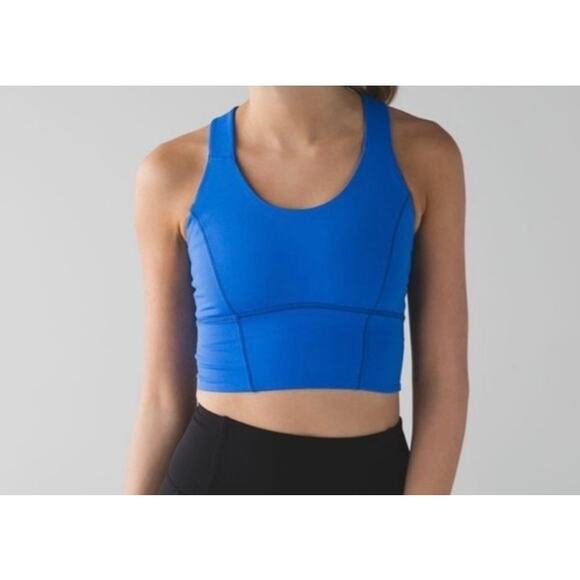 Lululemon Beat the Heat Bra Pipe Dream Blue 8 Athletisure Gym Workout Exercise 8 - Picture 3 of 11